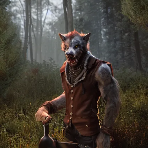 Image similar to cute handsome male werewolf from van helsing unreal engine hyperreallistic render 8k character concept art masterpiece