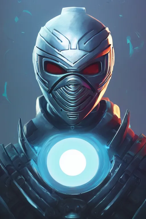 Image similar to epic mask helmet robot ninja portrait stylized as fornite style game design fanart by concept artist gervasio canda, behance hd by jesper ejsing, by rhads, makoto shinkai and lois van baarle, ilya kuvshinov, rossdraws global illumination radiating a glowing aura global illumination ray tracing hdr render in unreal engine 5