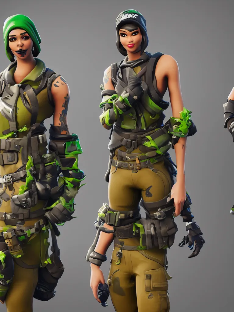 Prompt: fortnite character anthropomorphic pickle kind eyes and a derpy smile. flak jacket ammo bandolier cargo pants black combat boots. fortnite, unreal engine, highly detailed