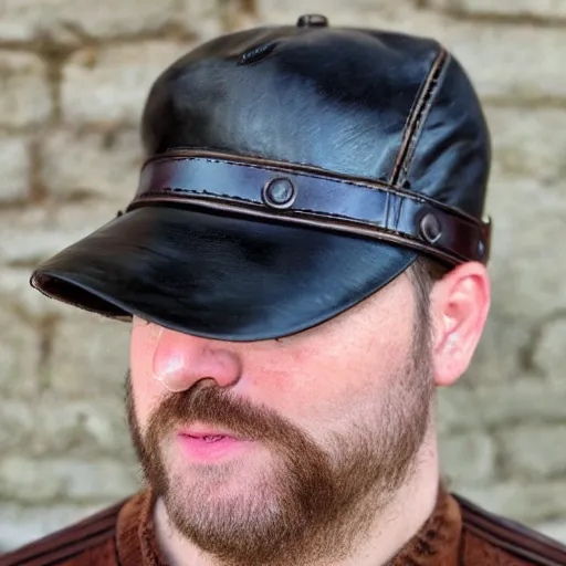 Image similar to leather patch hat photo, realistic