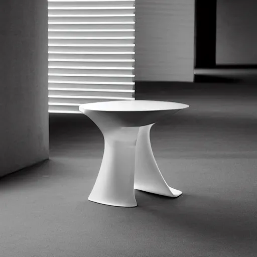 Prompt: the zeppelin stool by tadao ando