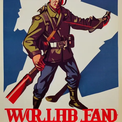 Prompt: world war 2 propaganda poster depicting captain falcon as a WWII soldier