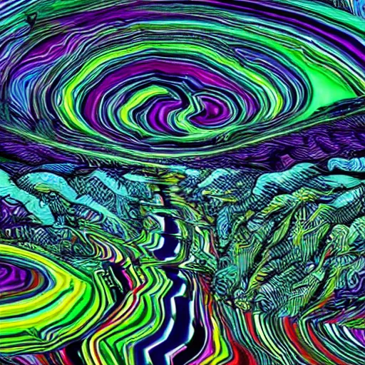 Prompt: trippy landscape