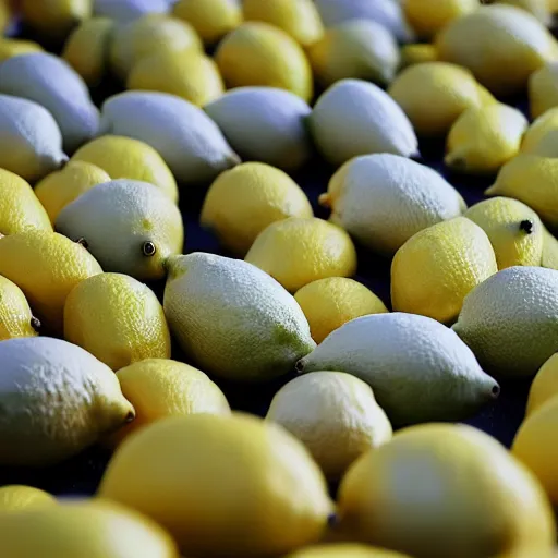 Prompt: a photo of an army of lemons, realistic, 4 k,