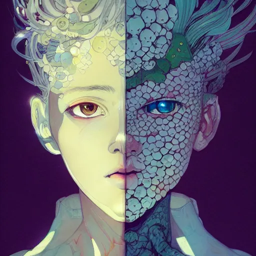 Image similar to prompt : hero portrait soft light painted by james jean and katsuhiro otomo and erik jones, inspired by evangeleon anime, smooth face feature, intricate oil painting, high detail illustration, sharp high detail