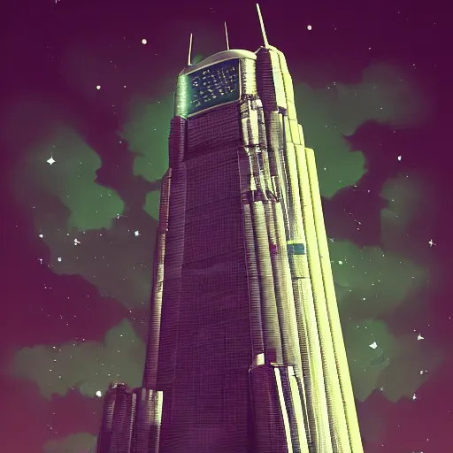 Image similar to Sears Tower on the Moon, digital art, artstation, highly detailed