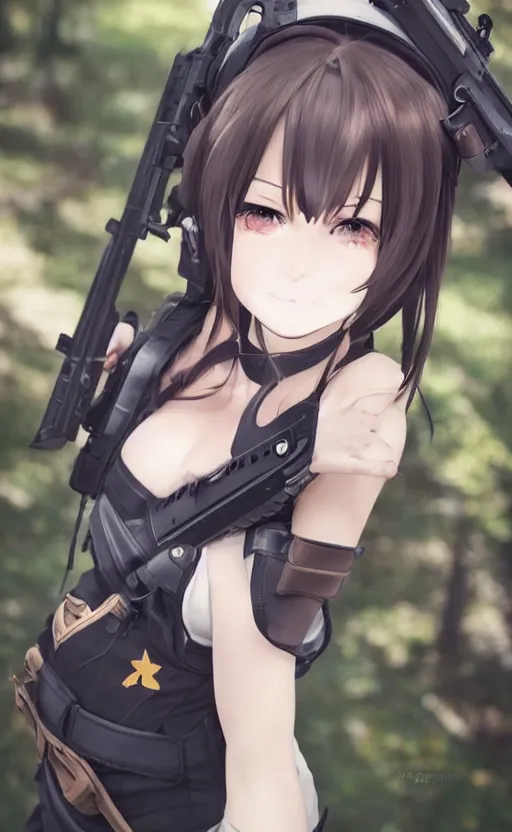 Prompt: portrait photo, highly detailed, high resolution, cosplay photo, stunning, girls frontline style, bokeh soft, 100mm, trending on instagram, by professional photographer, realistic human anatomy, real human faces, realistic military carrier, soldier clothing, modern warfare, realistic weapon, shot with a canon, low saturation, realistic human eyes