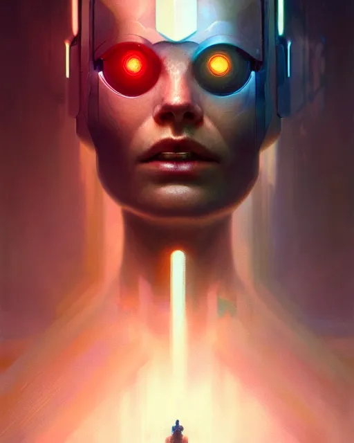 Image similar to a portrait of cyborg transcendence, surrealism, surrealist conceptual art, realist, digital painting, aesthetics, soft, sharp focus, vintage, artstation hd, by greg rutkowski, bruce pennington, valentina remenar and asher duran