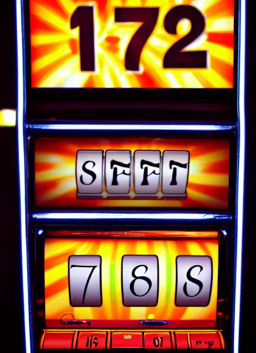 Image similar to slot machine, sign that reads glitch