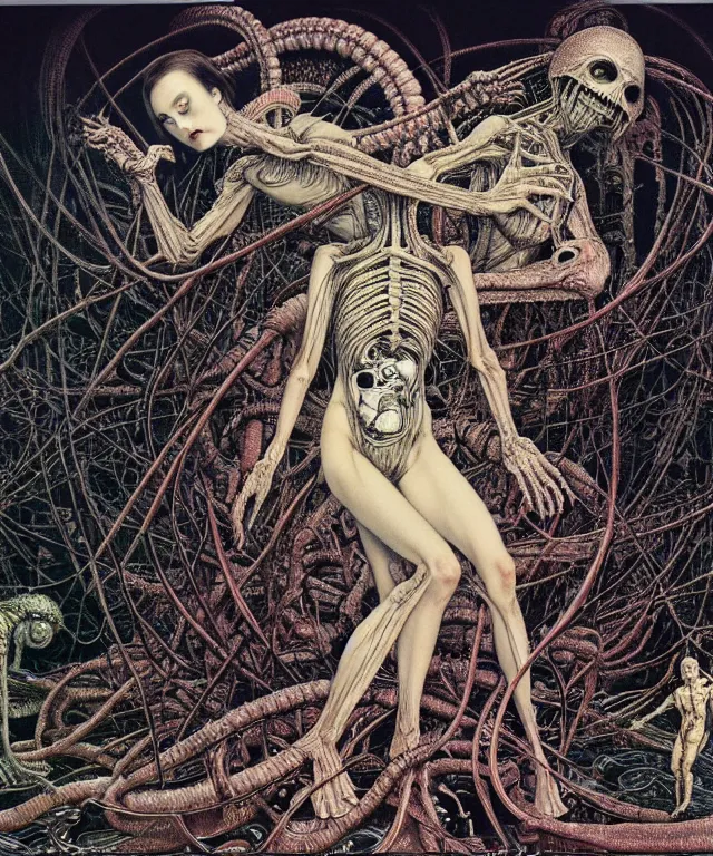 Image similar to early colour 8k photo of the miracle of life by H.R.Giger, Vania Zouravliov, by Ayami Kojima, Amano, Takato Yamamoto