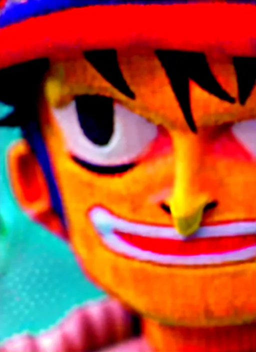 Image similar to photograph of a luffy face, depth of field, focus,