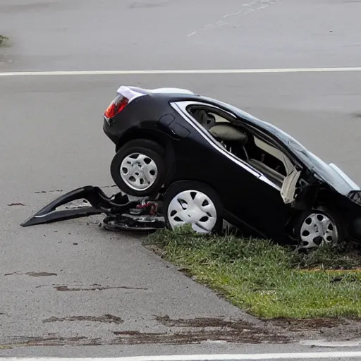 Prompt: Richard Hammond crashing a car