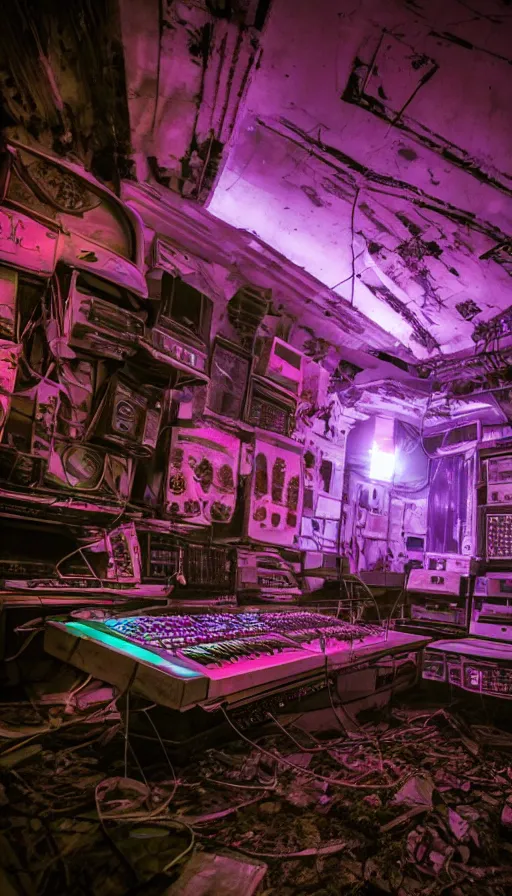 Prompt: urbex synthwave