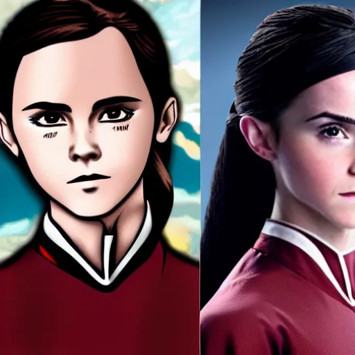 Image similar to an airbender that looks like emma watson