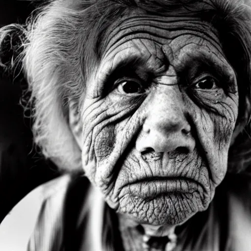 Image similar to an old ugly woman's face by bruce gilden