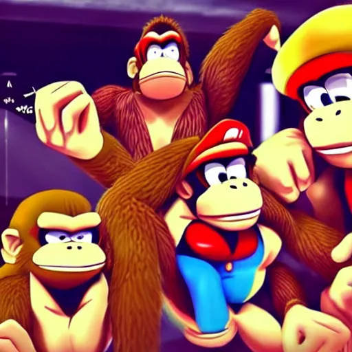 Image similar to donkey kong in anime style,