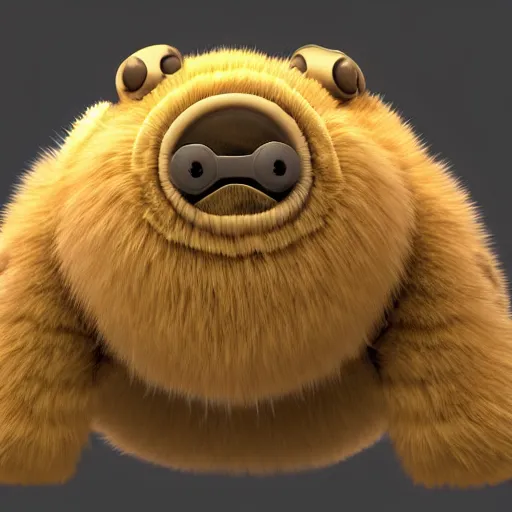 Image similar to a cute furry fluffy happy tardigrade in a dynamic pose. character design. gesture drawing. line of action. official art, unreal engine 5, unreal engine. tetsuya nomura. medium shot. ray tracing hdr. 8 k. uhd. sharp focus. highly detailed. masterpiece. anime render. cinematic lighting. lifelike. symmetrical. beautiful.