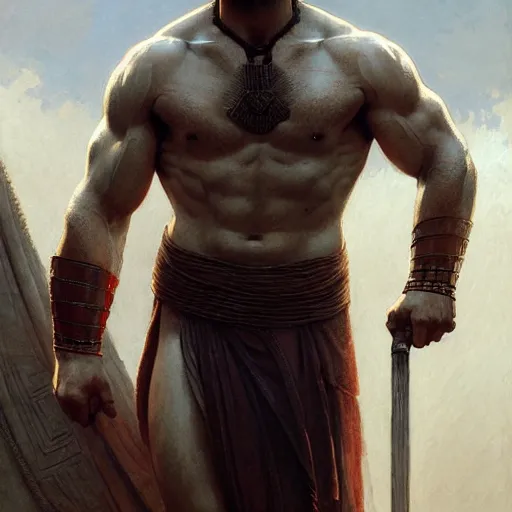 Image similar to henry cavill as a greek gladiator, gorgeous, amazing, muscular, intricate, highly detailed, digital painting, artstation, concept art, sharp focus, illustration, art by greg rutkowski and alphonse mucha