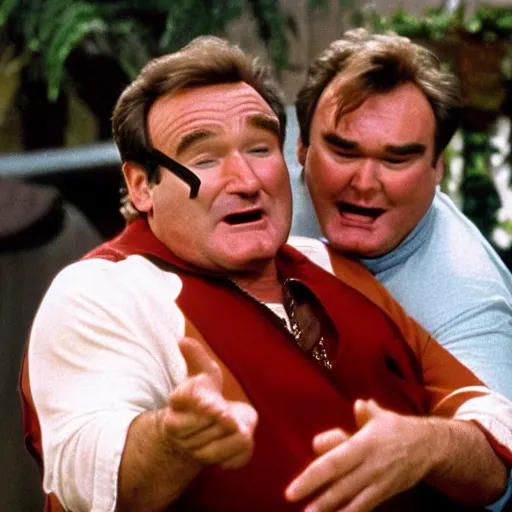 Image similar to robin williams spoon feeds john candy the viscous bbq sauce