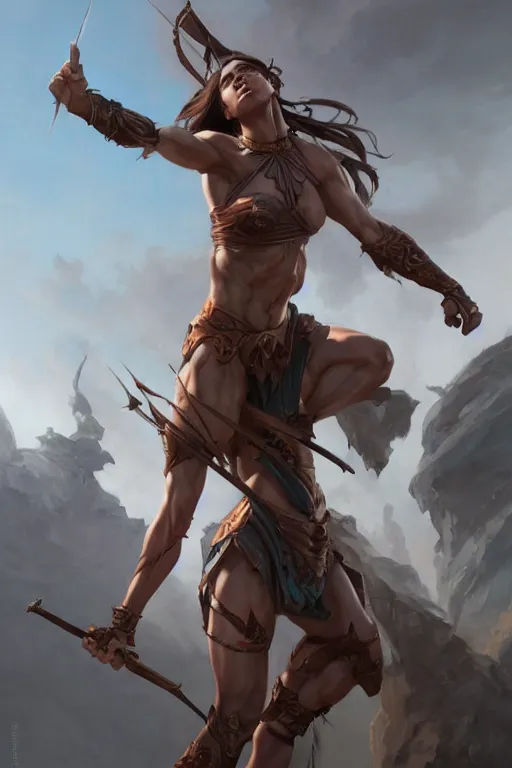 Image similar to goddess of war, accurate anatomy, athletic body, highly detailed, digital painting, artstation, concept art, smooth, sharp focus, illustration, Unreal Engine 5, 8K, art by art by artgerm and greg rutkowski and edgar maxence and Boris Valejo