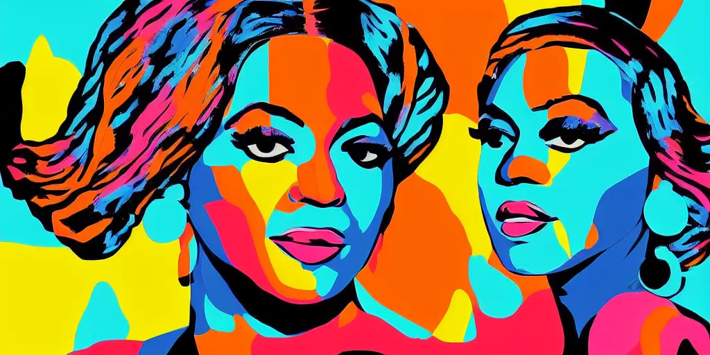 Prompt: a vintage photo of beyonce in a 1 9 2 0 pop art paintin, digital art, extra realism