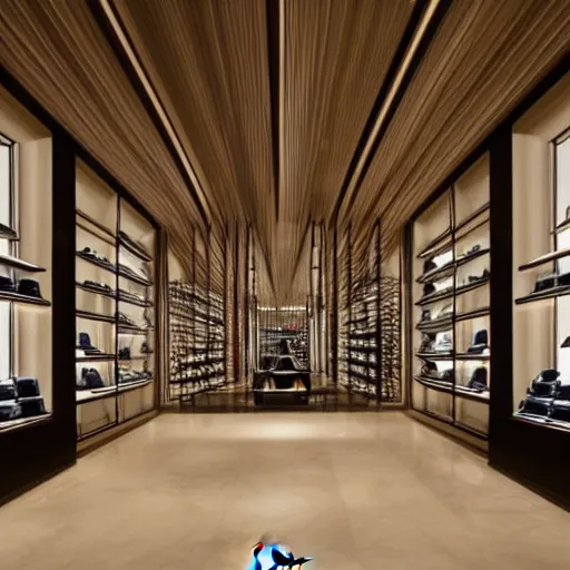 Prompt: the inside of a louis vuitton store