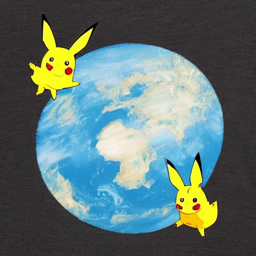 Image similar to a planet pikachu