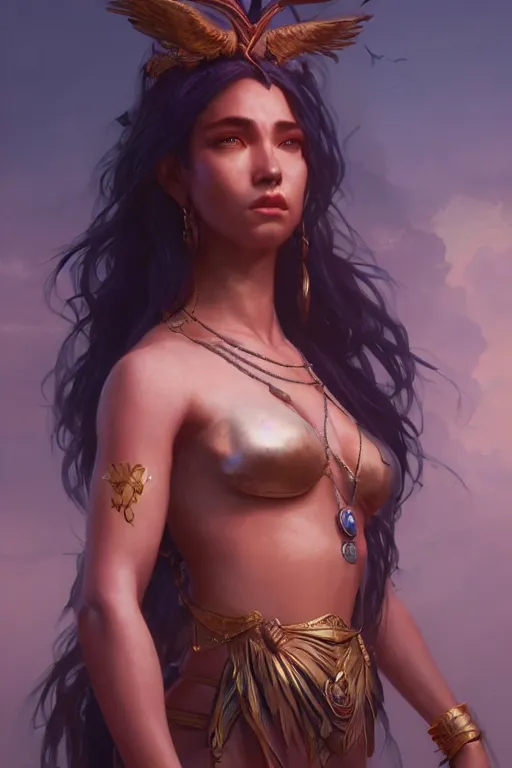 Image similar to goddess of the amazon twilight, highly detailed, digital painting, artstation, concept art, smooth, sharp focus, illustration, unreal engine 5, 8 k, art by artgerm and greg rutkowski and edgar maxence