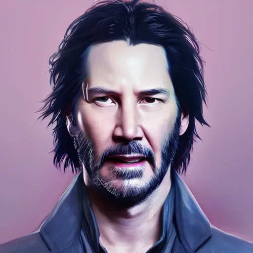 Prompt: keanu reeves as Rick Sanchez, portrait, highly detailed, digital painting, artstation, concept art, sharp focus, illustration, art by artgerm and greg rutkowski and alphonse mucha