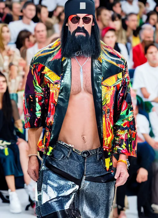 Image similar to hyperrealistic and heavy detailed balenciaga runway show of hulk hogan, leica sl 2 5 0 mm, vivid color, high quality, high textured, real life