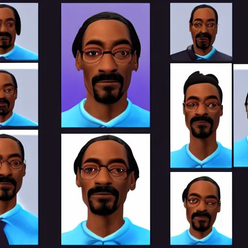 Prompt: snoop dogg as a sims 4 character