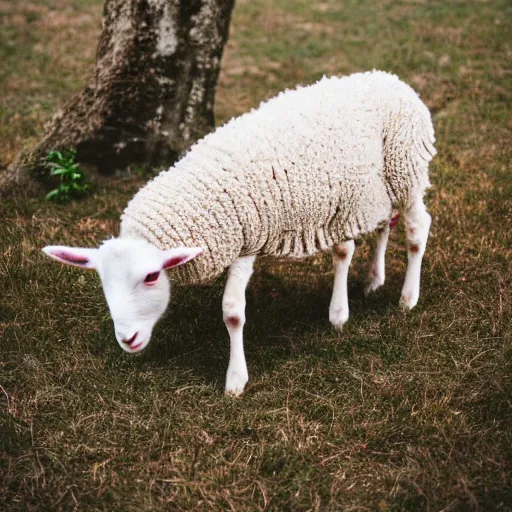 Image similar to lamb wearing a sweater!!!, canon eos r 3, f / 1. 4, iso 2 0 0, 1 / 1 6 0 s, 8 k, raw, unedited, symmetrical balance, in - frame