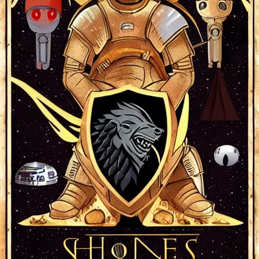 Prompt: game of thrones in space style of star wars