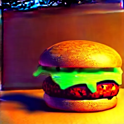 Image similar to a cat / burger hybrid, with fries, volumetric lighting, 4 k