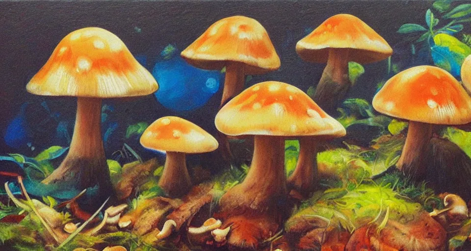 Image similar to a beautiful painting of mushrooms by Tokio Aoyama, Mario Martinez, David Normal