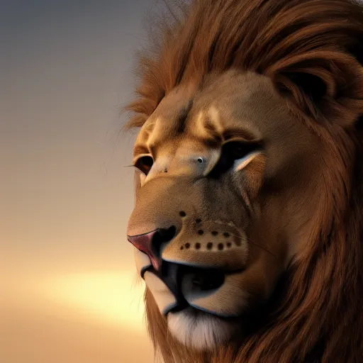 Prompt: a man with a lion head, zoom out, smooth, 8k, unreal engine 5, digital art