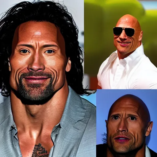 Image similar to dwayne johnson riding a rick sanches ufo