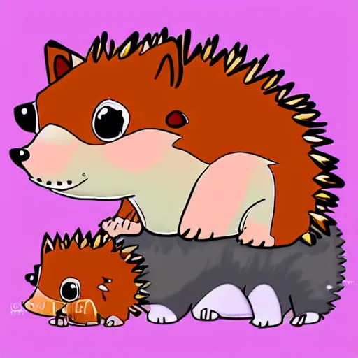 Image similar to baby hedgehogs in the style of cute anime