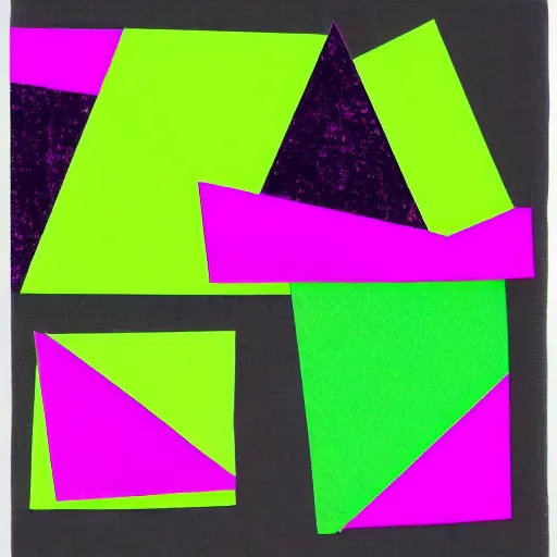 Image similar to abstract collage in hot pink, lime green, and purple