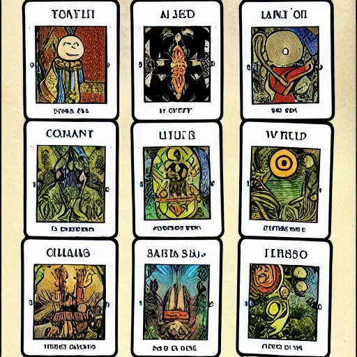 Image similar to tarot cards featuring snoo the avatar of reddit