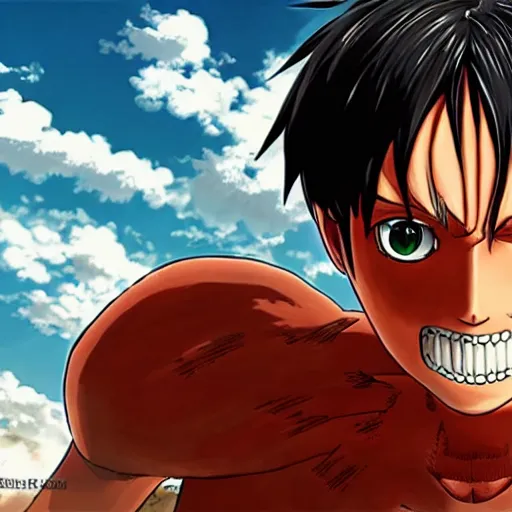 Prompt: attack on titan, elmo, anime