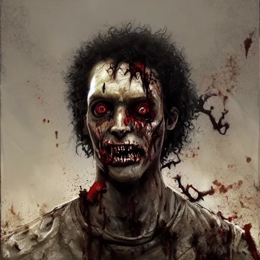 Image similar to young richard david james as a zombie, 7 days to die zombie, gritty background, fine art, award winning, intricate, elegant, sharp focus, cinematic lighting, digital painting, 8 k concept art, art by michael hussar, art by brom, art by guweiz and z. w. gu, 8 k