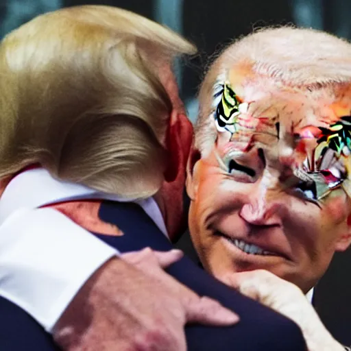 Image similar to donald trump giving joe biden a hug