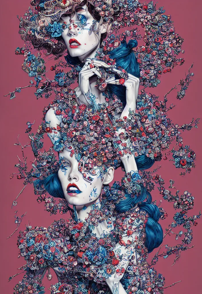 Image similar to fashion advertising campaign by james jean, highly detailed, intricate