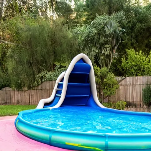 Image similar to slides into a pool, swim tube, pool tube, chromatic abberation