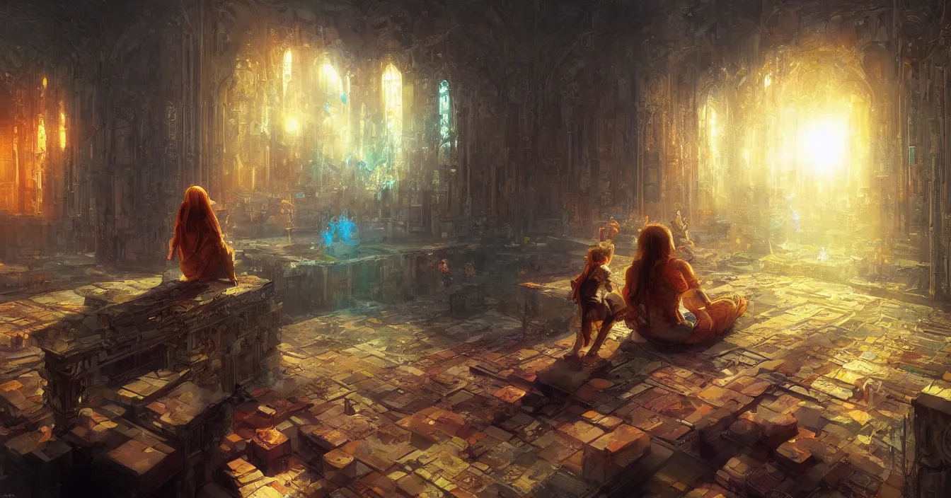 Image similar to Imagination of human souls sitting in cinema like room and watch very interested bright warm light of consciousness projecting their lives on the big wide screen, realistic, deep sense of spirituality, life meaning, meaning of physical reality, calm atmosphere, by Marc Simonetti