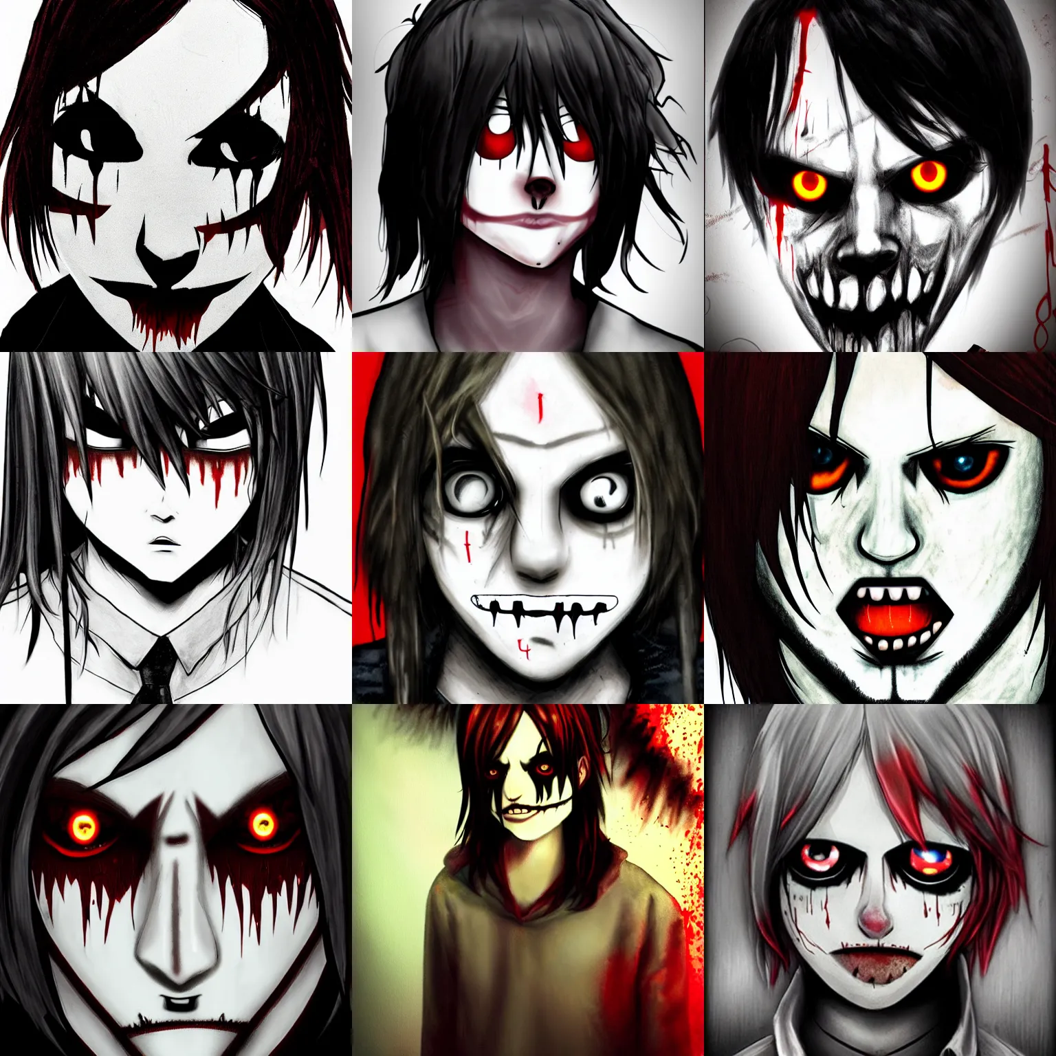 AI Art Generator: Anime girl as jeff the killer