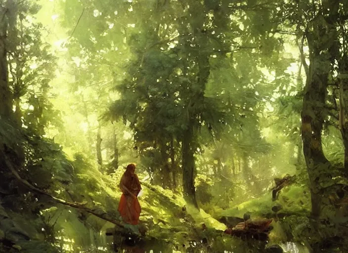 Image similar to oil painting leaf forest, art by anders zorn, wonderful masterpiece by greg rutkowski, beautiful cinematic light, american romanticism by greg manchess, creation by tyler edlin