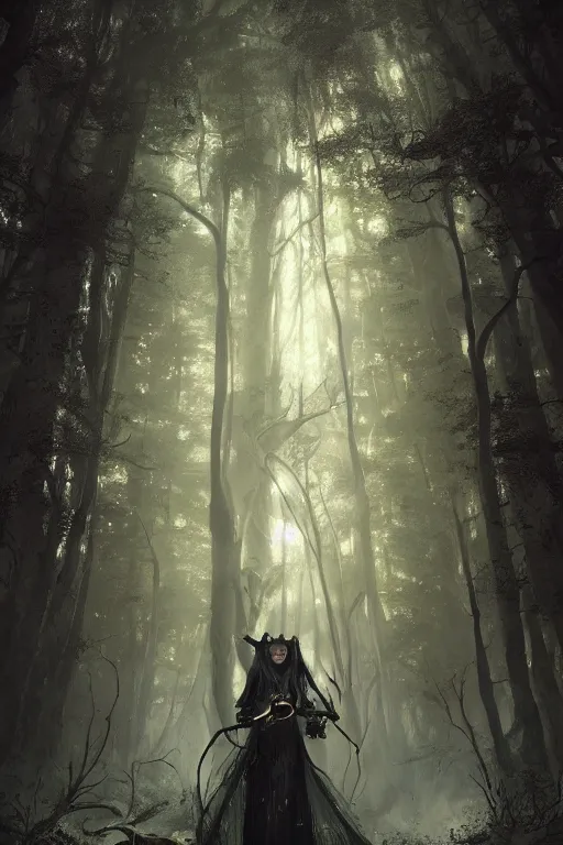 Prompt: a fancy illustrated portrait of a beautiful dark mage performing a ritual deep in a forest by Greg Rutkowski, Sung Choi, Mitchell Mohrhauser, Maciej Kuciara, Johnson Ting, Maxim Verehin, Peter Konig, final fantasy , mythical, 8k photorealistic, cinematic lighting, HD, high details, atmospheric,