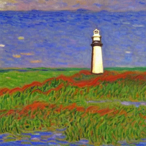 Prompt: st johns lighthouse killough painting by monet